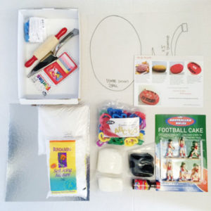 Aussie Rules football birthday cake kit contents from Cake 2 The Rescue