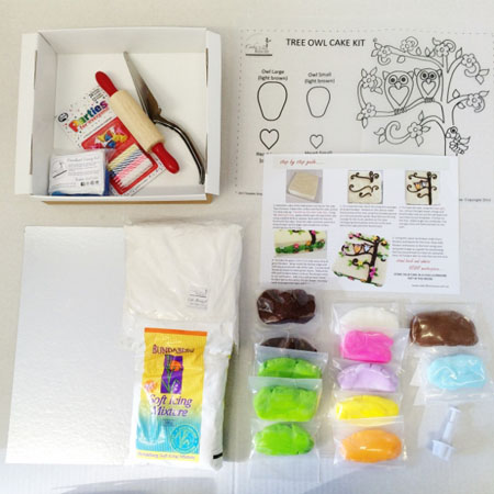 easy tree owl cake kit contents from Cake 2 The Rescue