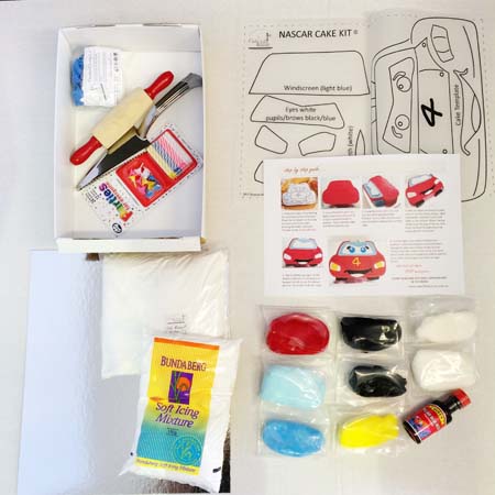 nascar and lightening mcqueen themed birthday parties DIY cake kit from Cake 2 The Rescue