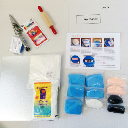 Ingredients for Ninja boys birthday cake kit from Cake 2 The Rescue