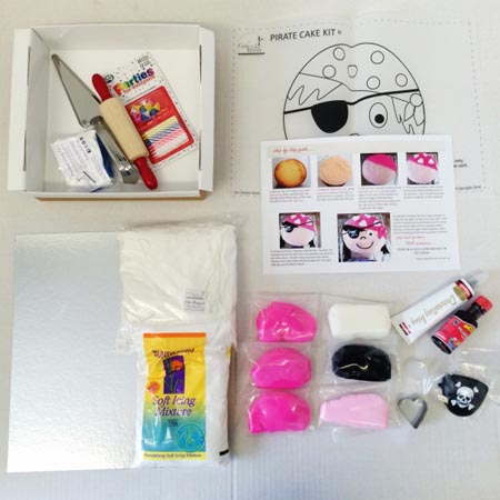 pirette girl pirate themed birthday party DIY cake kit contents from Cake 2 The Rescue
