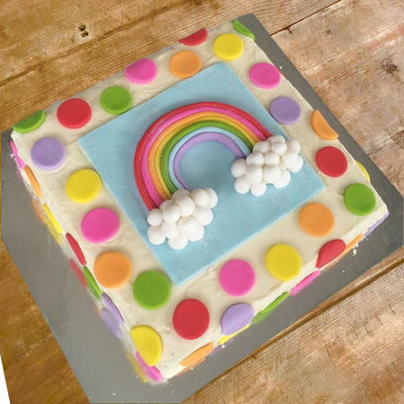 Rainbow cake christening cake kit from Cake 2 The Rescue