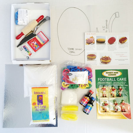 rugby and NRL birthday cake DIY cake kit contents from Cake 2 The Rescue