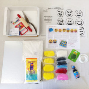Smiley faces cake kit contents from Cake 2 The Rescue
