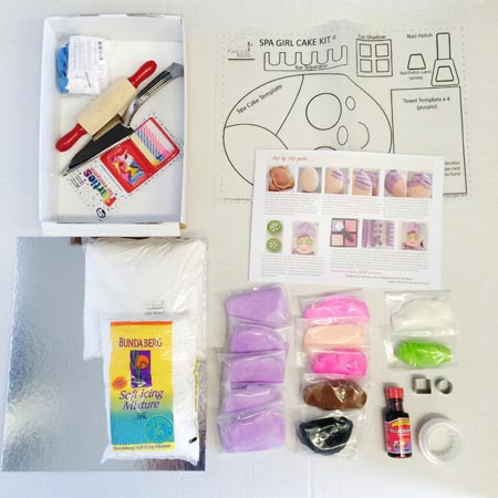 spa girl birthday DIY cake kit contents from Cake 2 The Rescue