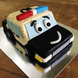 police car cops and robbers themed birthday party DIY cake kit from Cake 2 The Rescue
