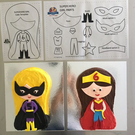 Superhero batgirl and wonderwoman birthday cake kit from Cake 2 The Rescue
