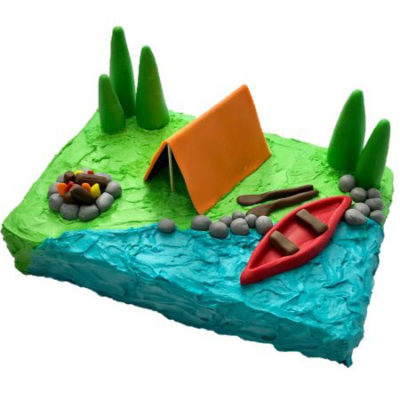 camping birthday bluey fans cake DIY kit from Cake 2 The Rescue