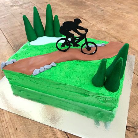 mountain bike track teen birthday party cake DIY cake kit from Cake 2 The Rescue