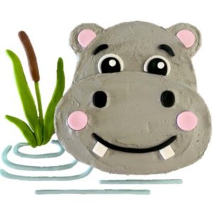 hippo first birthday cake jungle themed party DIY cake kit from Cake 2 The Rescue
