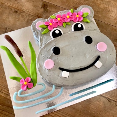 hippo girl first birthday cake DIY cake kit from Cake 2 The Rescue