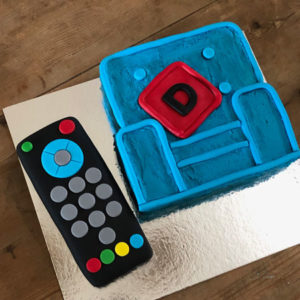 couch potato Netflix addict and Father's Day cake DIY kit from Cake 2 The Rescue