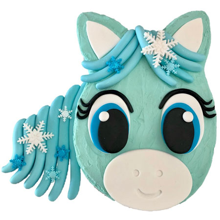 snowflake pony Frozen inspired first birthday cake DIY kit from Cake 2 The Rescue