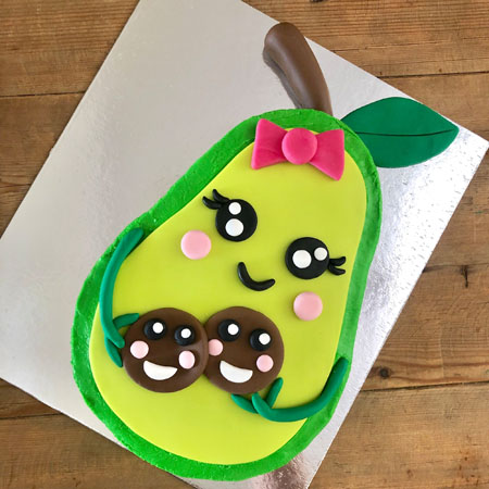 avocado baby shower cake twins reveal cake kit from Cake 2 The Rescue