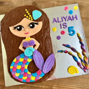 easy mermaid cake for ariel themed parties in a DIY cake kit from Cake 2 The Rescue