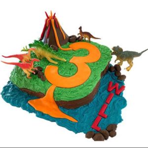 dinosaur volcano island birthday boy or girl cake DIY cake kit from Cake 2 The Rescue