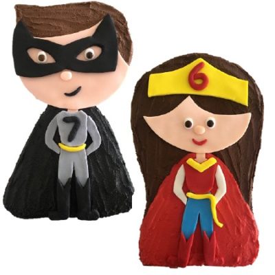 superhero boy and girl DIY Cake kits from cake 2 the rescue